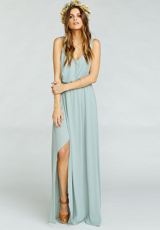 Show Me  Your Mumu Kendall Maxi Dress  Silver Sage  Crisp 