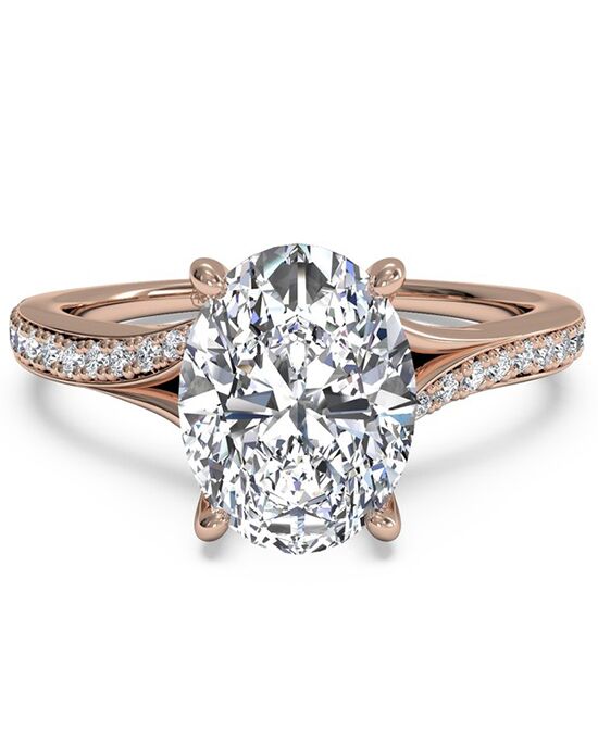 Ritani French-Set Diamond Band Engagement Ring - in 18kt Rose Gold (0. ...