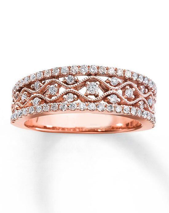  Kay  Jewelers Diamond Anniversary Band 10K Rose  Gold  Round 