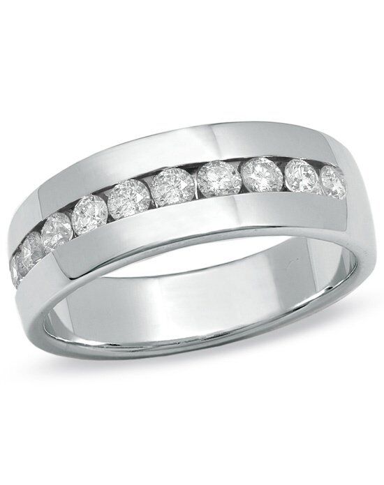  Zales  Men s  1 CT T W Channel Set Diamond Wedding  Band  in 