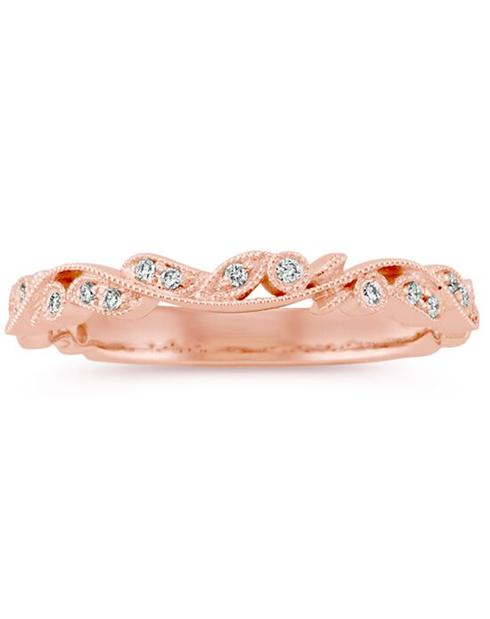  Shane  Co  Vintage Diamond Wedding  Band in 14k Rose  Gold  