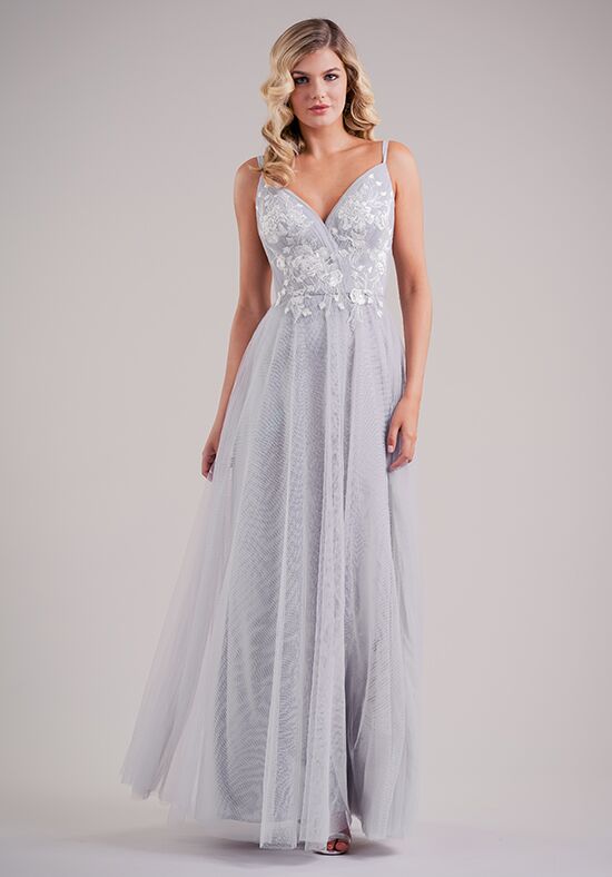 silver maxi bridesmaid dress