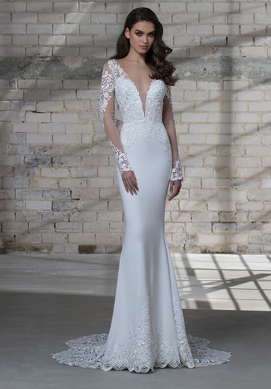 long sleeve lace sheath wedding dress