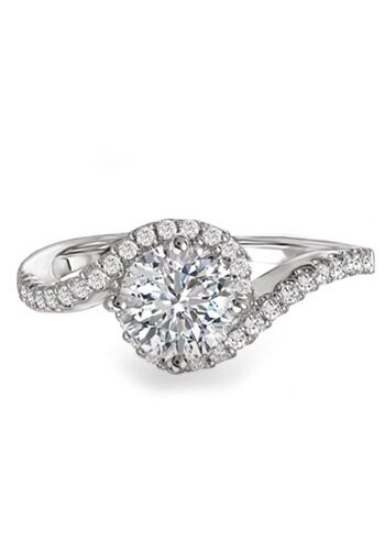 Romance Twisted Band Halo Ring 117509 Wedding Ring - The Knot