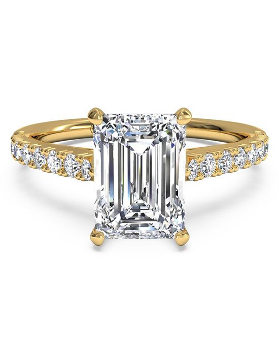 Ritani French-Set Halo Diamond Band Engagement Ring - in 18kt Rose Gold ...