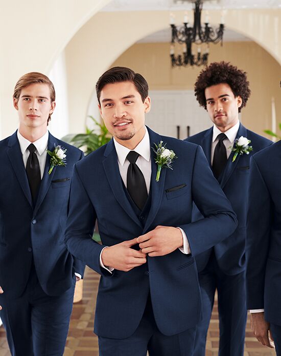 calvin klein blue suit men's wearhouse