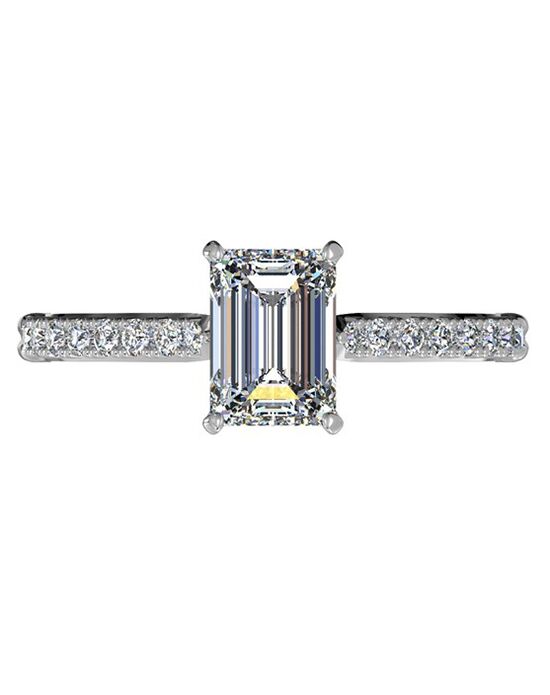 Ritani French Set Diamond Band Engagement Ring In 14kt White Gold 023 Ctw For A Emerald 7406