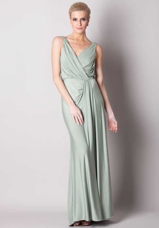 Cross Halter A-Line Pleated Bridesmaid Dress in Neptune main image 1