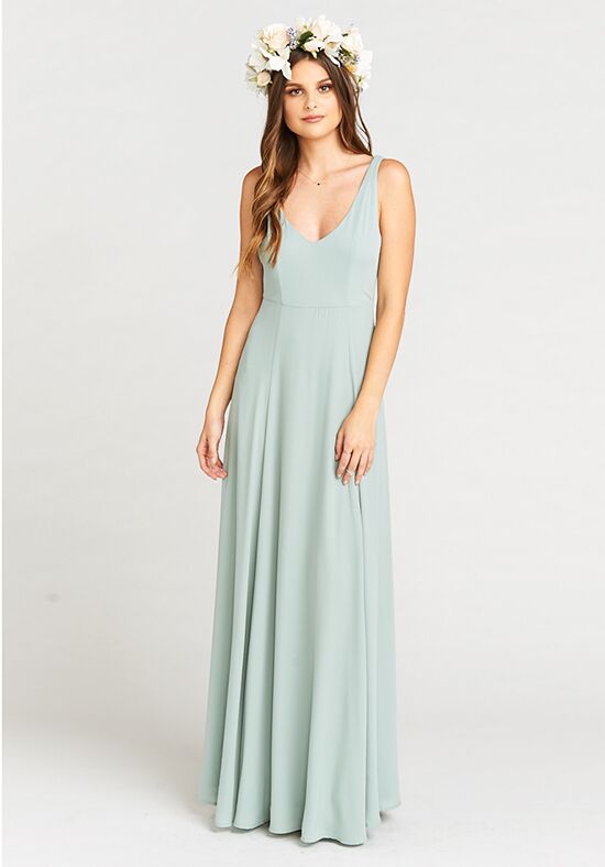 Show Me  Your Mumu Jenn Maxi Dress  Silver Sage  Crisp 