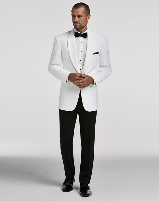 white and black wedding suit