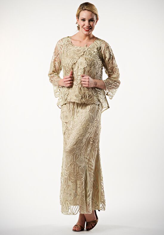 Robe De Cérémonie à Sequins Et Dentelle - Couleur Crème, Manches Longues, Motif Floral, Taille 8