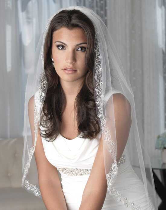 USABride 1-Layer, Paulina Beaded Veil VB-5023 Ivory Veil