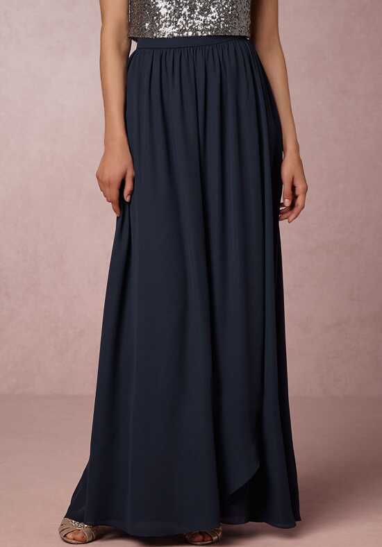 Full Skit Chiffon Bridesmaid Dress with Y Neck Plum