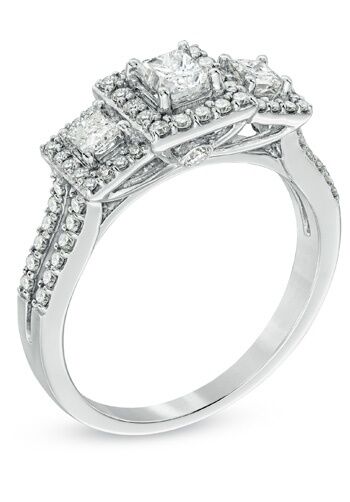 Zales Past Present Future Collection - 1 CT. T.W.Princess-Cut Diamond ...