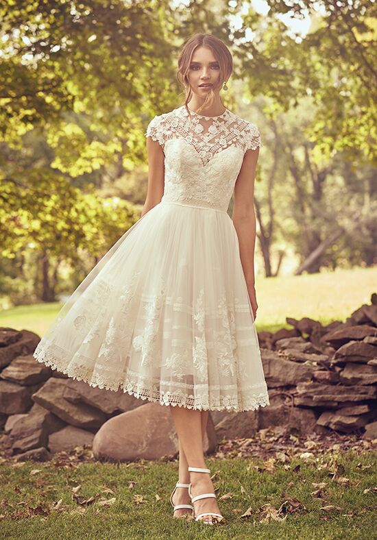 tea length sheath wedding dress