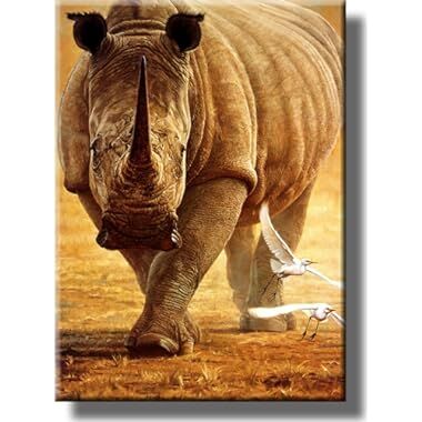 Rhinoceros Rhino CANVAS PRINT Wall Home Decor Giclee Art Poster Animals CA707